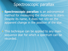 Spectroscopic parallax - Binghamton City School District