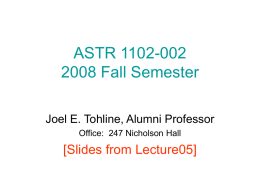 ASTR 1101-001 Spring 2008 - Louisiana State University