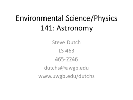 Environmental Science/Physics 141: Astronomy