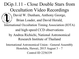 Close Double Stars from Video