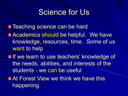 Science for Us