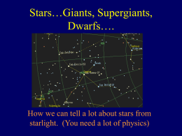 Stars…Giants, Supergiants, Dwarfs….