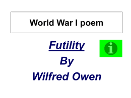 Futility poem analysis