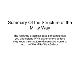 Summary Of the Structure of the Milky Way