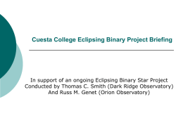 Cuesta College Eclipsing Binary Project Briefing