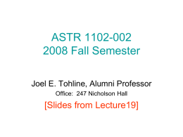 Slides from Lecture19 - Department of Physics & Astronomy
