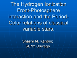 The Hydrogen Ionization Front-Photosphere