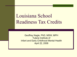 Louisina School Readiness Tax Credits Handouts