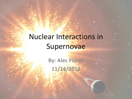 Nuclear Interactions in Supernovae .