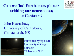 α Centauri: a double star - University of Canterbury
