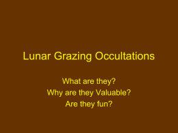 A PowerPoint on Lunar Grazing Occultations