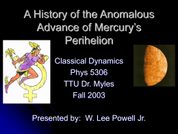 A History of the Anomalous Advance of Mercury`s Perihelion