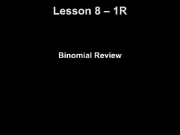 Binomial Review
