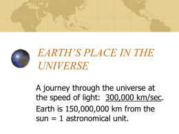 earth`s place in the universe