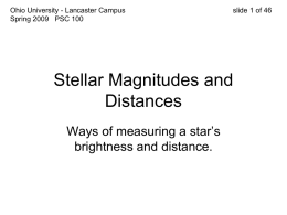The Relationship Between a Star`s Brightness and its Distance