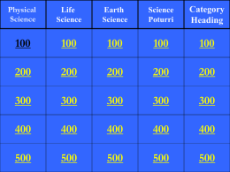 Science CRCT Jeopardy 1