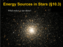 Energy Sources in Stars