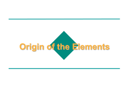 Origin of the Elements