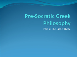 Pre-Socratic Greek Philosophy