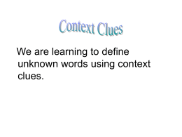 Using Context Clues - Solon City Schools