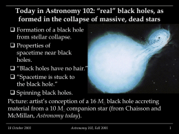 Today in Astronomy 102: “real” black holes, as formed in the