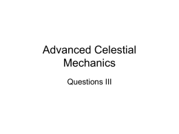 Advanced Celestial Mechanics