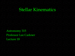 Stellar Kinematics