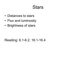 Lecture 6 - Stars and Distances