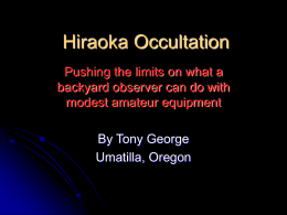 Hiraoka Occultation Report