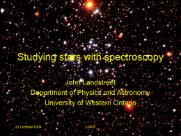 My power point presentation on spectroscopy of stars (ppt file)