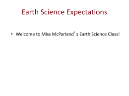 Earth Science Expectations