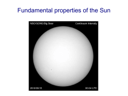 15 September: Basic properties of the Sun