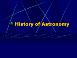 History of Astronomy