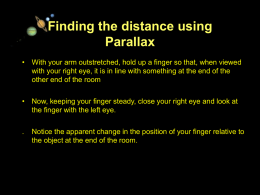 PowerPoint on finding the distance to a star using Parallax