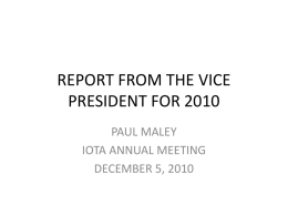 report from the vice president