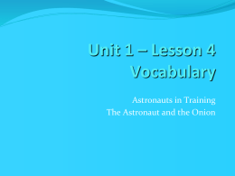 The Astronaut and the Onion Vocabulary