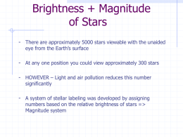 Brightness + Magnitude of Stars