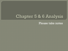 Chapter 5 & 6Analysis of mice and men