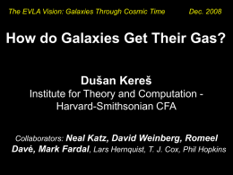Growth of Galaxies in Cosmological Simulations (30 minutes)