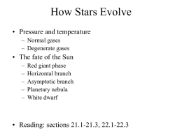 Lecture 14 - Evolution of Stars