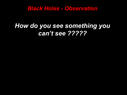 Black Hole Detection - University of Dayton