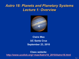 Lecture1.2010 - Lick Observatory