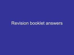 Revision booklet answers - Miss Jan`s Science Wikispace