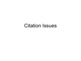 Citation Issues - De Anza College