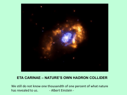 eta carinae – nature`s own hadron collider