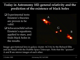 Today in Astronomy 102: general relativity and the prediction of the
