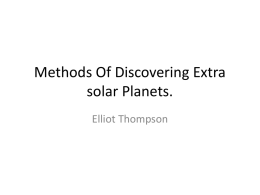 Methods Of Discovering Extra solar Planets.