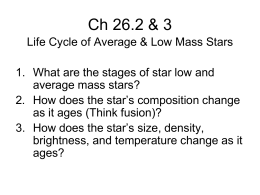 Ch. 26.3: Low and Average Mass Stars
