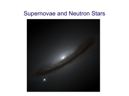 31 October: Supernovae and Neutron Stars