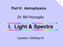 I. Light & Spectra